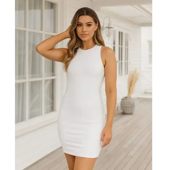 Elizabeth and James Capri Cutout Stretch Bodycon Dress in White - Size XS - Picture 1 of 13